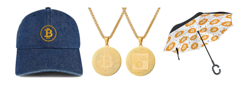 Bitcoin hat umbrella jewelry