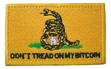 Don't Tread On My Bitcoin BTC Meme Gadsden Embroidered Hook and Loop Patch